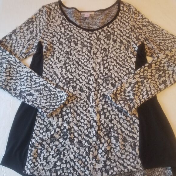 Motherhood Maternity Black & White Knit Pullover Animal Print Sweater SZ Medium - Picture 3 of 11